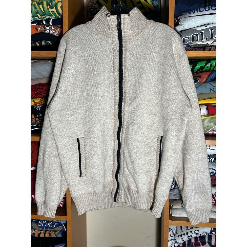 YeoKou Cashmere Wool Knit Fleece Full Zip Sweater